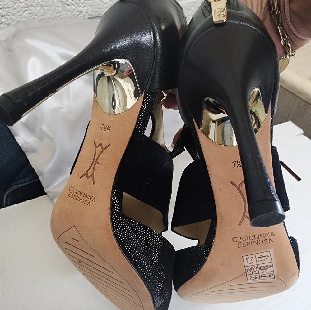Beautiful CAROLINNA ESPINOSA HEELS SZ 7.5 M - Picture 11 of 15